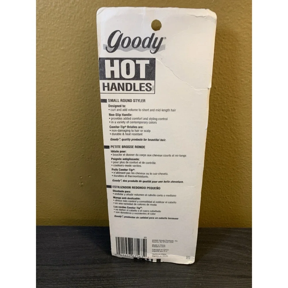 Vintage GOODY Small Round Styler Brush #67563 Hot Handles 1992 NEW SEALED